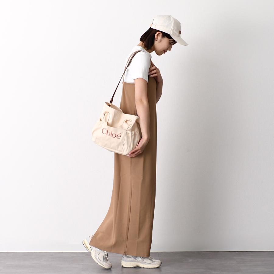 CHLOE クロエ キャップ 帽子 C20871 CH26SB20871 キッズ ホワイト コットン コントラストカラー キッズウェア ロゴ刺しゅう バックストラップ 大人も使えるの画像