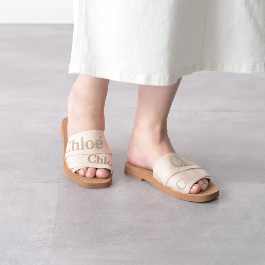 Chloé サンダル 38サイズ Chloe クロエ WOODY フラットミュールサンダル レディース BLACK