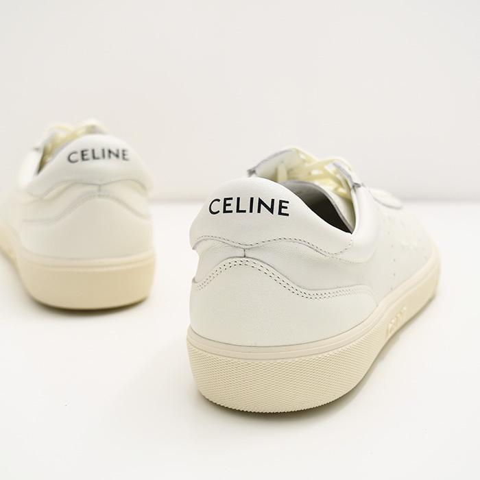 【ラスト1点】CELINE セリーヌ シューズ トリオンフ レザースニーカー 364665189C メンズ 白 オフホワイト レザー ロゴ ローカットの画像