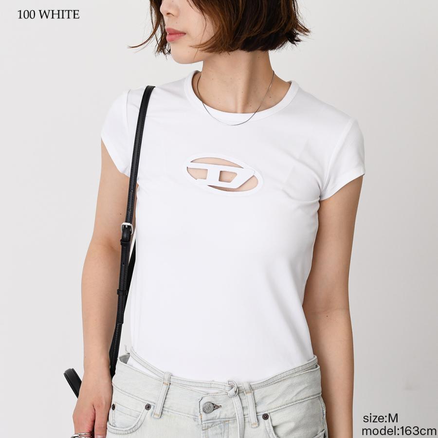 DIESEL ディーゼル トップス TシャツT-ANGIE コットンジャージー スリムフィット A06268 0AFAA レディース ホワイト ロゴT 半袖 春夏 ミニT DIESEL ディーゼル トップス TシャツT-ANGIE コットンジャージー