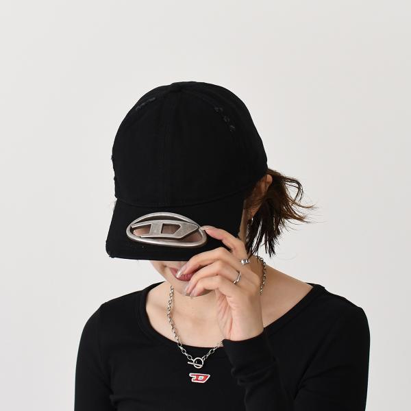 正規品 DIESEL C-Beast Dロゴ プレート キャップ ブラック DIESEL（ディーゼル） 帽子 キャップ C-BEAST-A1 ベースボールキャップ