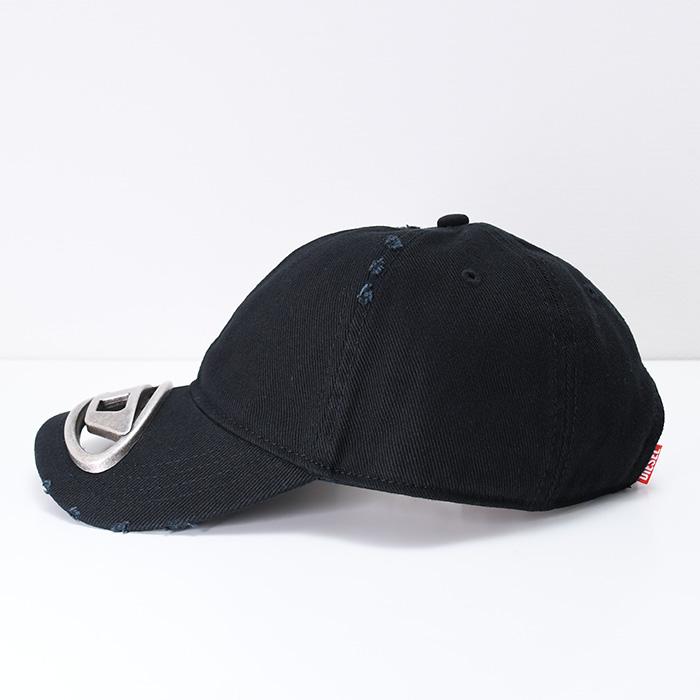 DIESEL C-Beast-A1 ロゴキャップ ブラック メタルD 新作 Men's Baseball cap with metal Oval D plaque | Diesel C-BEAST-A1