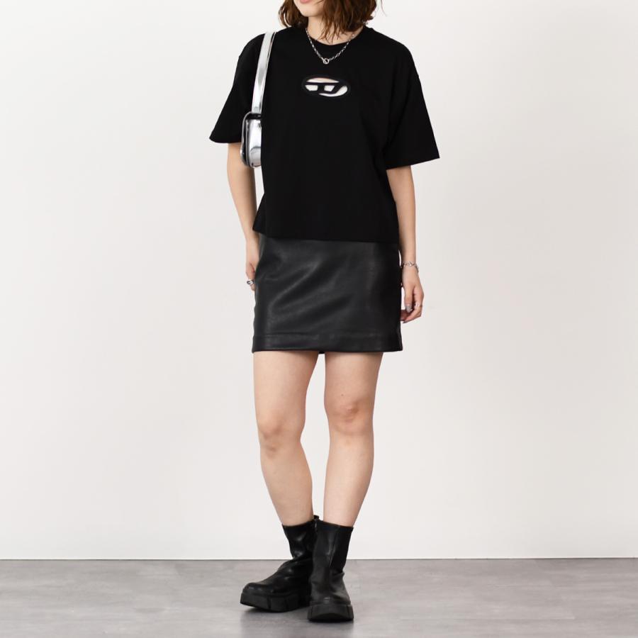 DIESEL ロゴカットワークカットソー T-ANGIE Woman: Cotton T-shirt with cut-out D logo | Diesel
