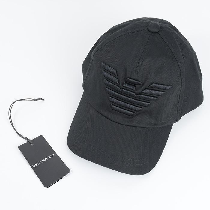 美品◎EMPORIO ARMANI エンポリオ アルマーニ キャップ ブラック EMPORIO ARMANI エンポリオアルマーニ 帽子 ロゴ ベースボール