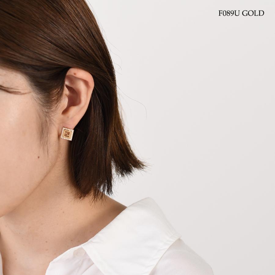 FENDI シングルイヤリング FENDI】フェンディ FFピアス シングル シルバー クリスタル (FENDI