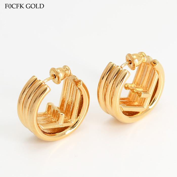 フェンディーのピアス FENDI フェンディ ピアス 8AG738 エフ イズ メタル/ラインストーン