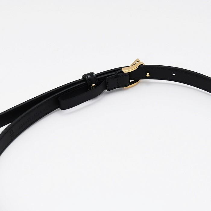 FENDI フェンディ ベルト FFダイヤモンド 8C0742 AW63 レディース ブラック カーフレザー FFモチーフ ロゴ 細ベルト 爆買の画像