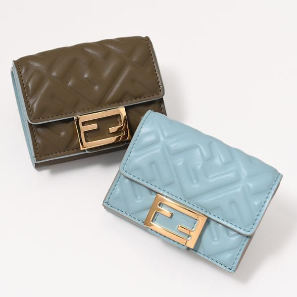 FENDI フェンディ 財布 バゲット マイクロ 三つ折り財布
