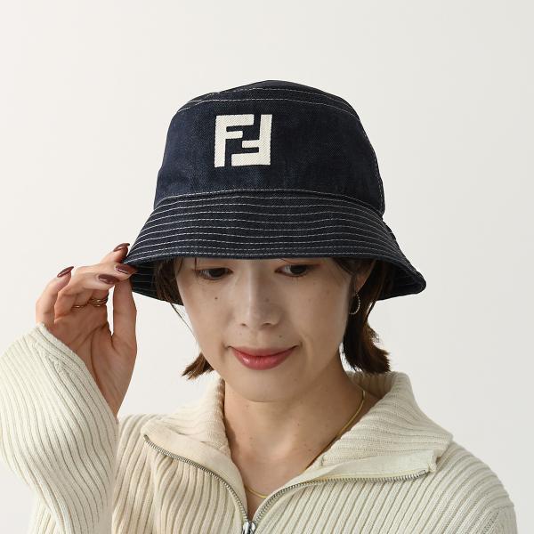 【ほぼ新品】FENDI バケットハット Lサイズ デニム FENDY デニム ハット バケットハット 帽子 レディース