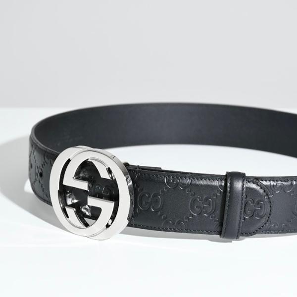 GUCCI グッチ シグネチャー レザー ベルト シマレザー BLACK ブラック 黒 メンズ 411924 CWC1N メンズ 男性 本革  プレゼント ギフト :gc-411924cwc1n:セレクトショップ FELICE Yahoo!店 - 通販 - Yahoo!ショッピング