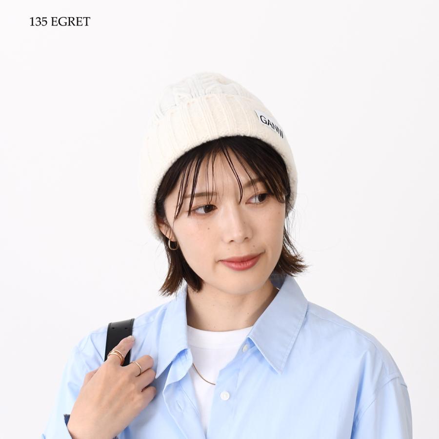 GANNI ガニー ニット帽 ビーニー 帽子 ウールケーブルビーニー A5111