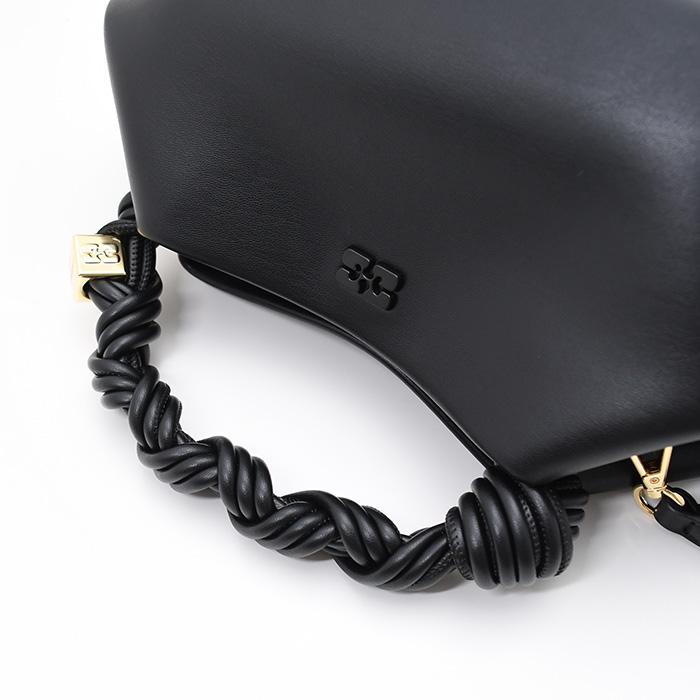 GANNI ガニー バッグ BOU BAG A5241 A5245 レディース ブラック グレージュ シンプル ミニバッグ レザー 2way 人気の画像