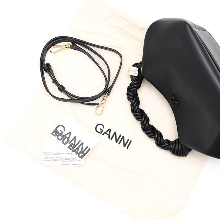 GANNI ガニー バッグ BOU BAG A5241 A5245 レディース ブラック グレージュ シンプル ミニバッグ レザー 2way 人気の画像
