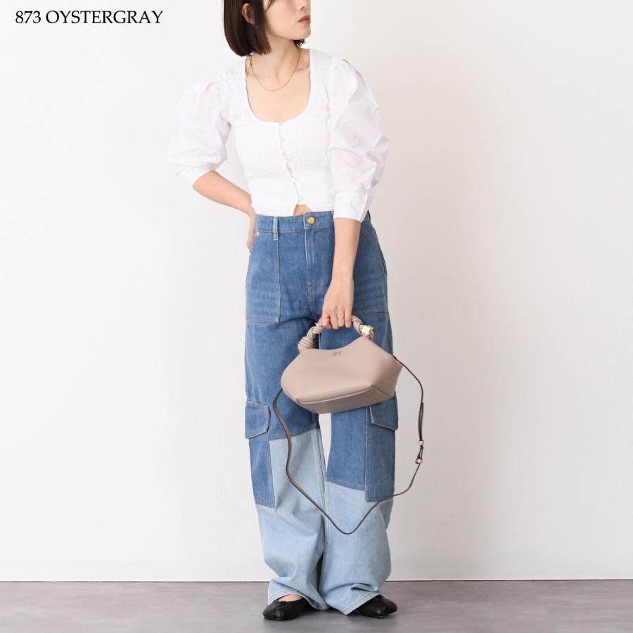 GANNI ガニー バッグ BOU BAG A5241 A5245 レディース ブラック グレージュ シンプル ミニバッグ レザー 2way 人気の画像