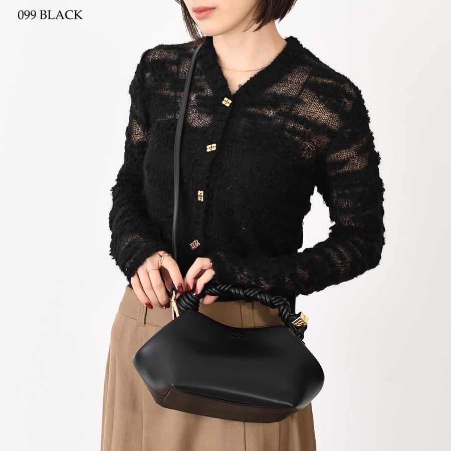GANNI ガニー バッグ BOU BAG A5241 A5245 レディース ブラック グレージュ シンプル ミニバッグ レザー 2way 人気の画像