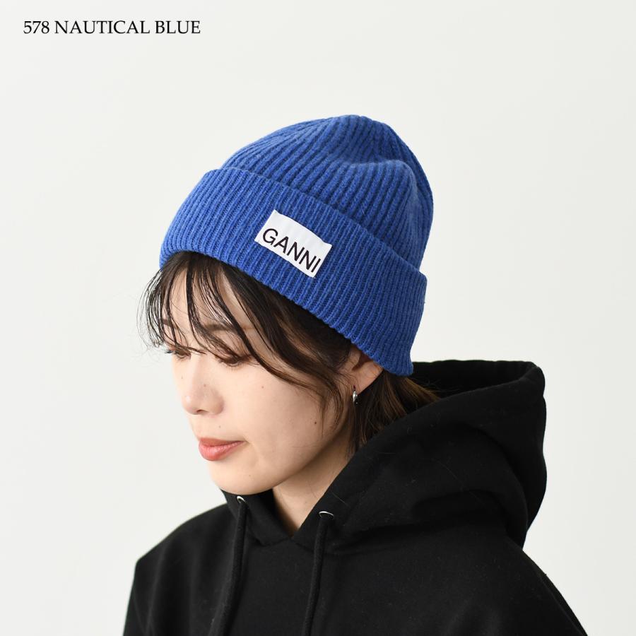 GANNI ガニー ニット帽 帽子 ビーニー リブニットウールビーニー GANNI ガニー ニット帽 帽子 ビーニー リブニットウールビーニー