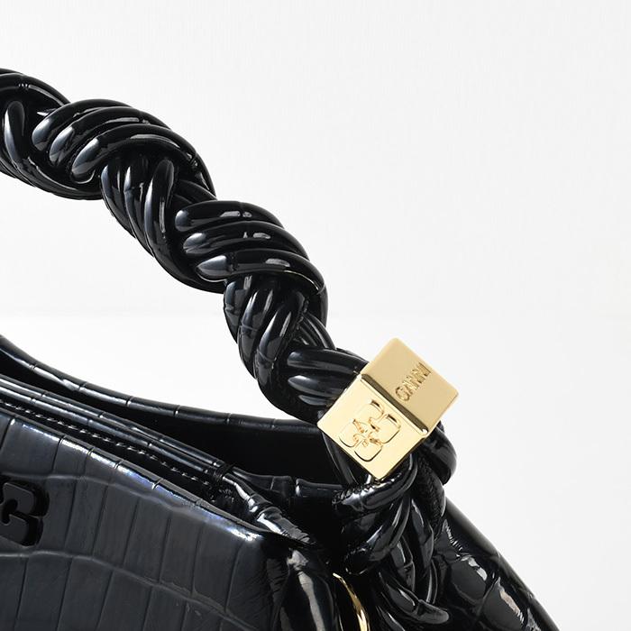 GANNI ガニー クロコ パテント ショルダー ハンド バッグ A6083 GANNI ガニー A6083 ショルダーバッグ Bou Bag Small Patent