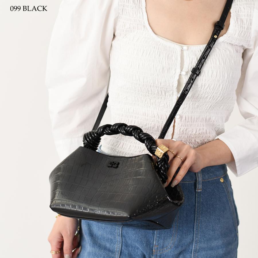 GANNI ガニー ハンドバッグ バッグ CROCO PATENT BOU BAG A6083