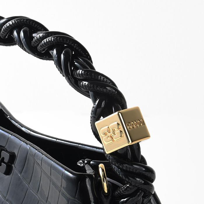 GANNI ガニー ハンドバッグ バッグ CROCO PATENT MINI BOU BAG