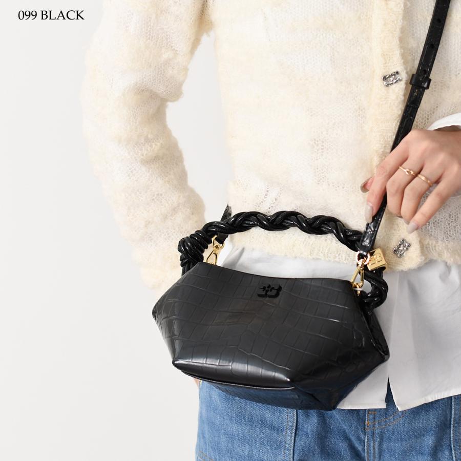 GANNI ガニー ハンドバッグ バッグ CROCO PATENT MINI BOU BAG