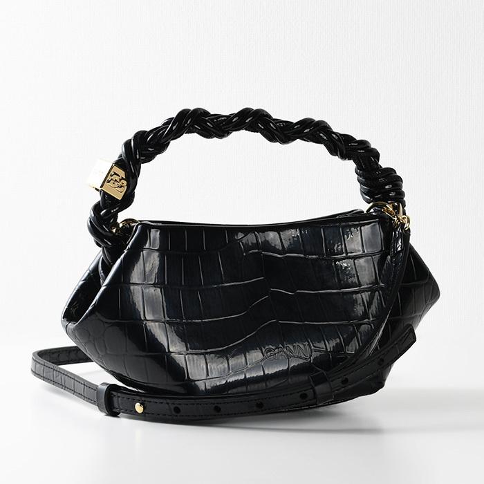 GANNI ガニー ハンドバッグ バッグ CROCO PATENT MINI BOU BAG