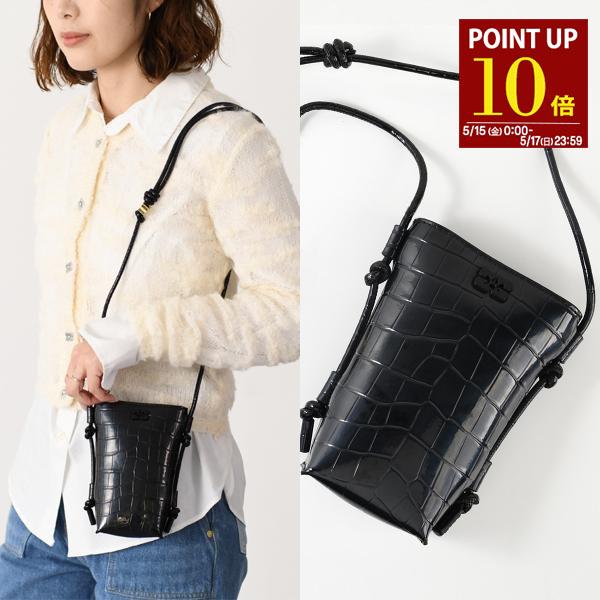 GANNI（ガニー） バッグ ショルダーバッグ CROCO PATENT BOU CROSSBODY