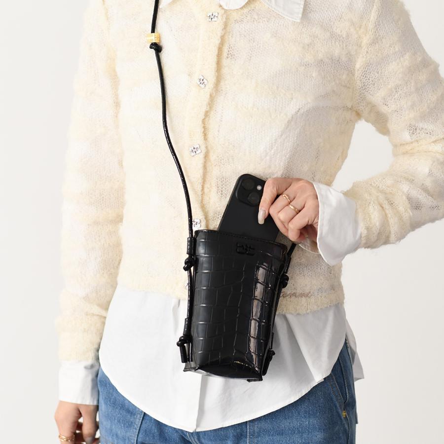 GANNI（ガニー） バッグ ショルダーバッグ CROCO PATENT BOU CROSSBODY