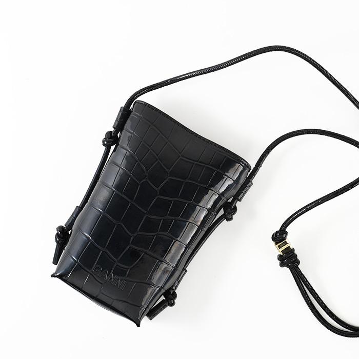 GANNI（ガニー） バッグ ショルダーバッグ CROCO PATENT BOU CROSSBODY