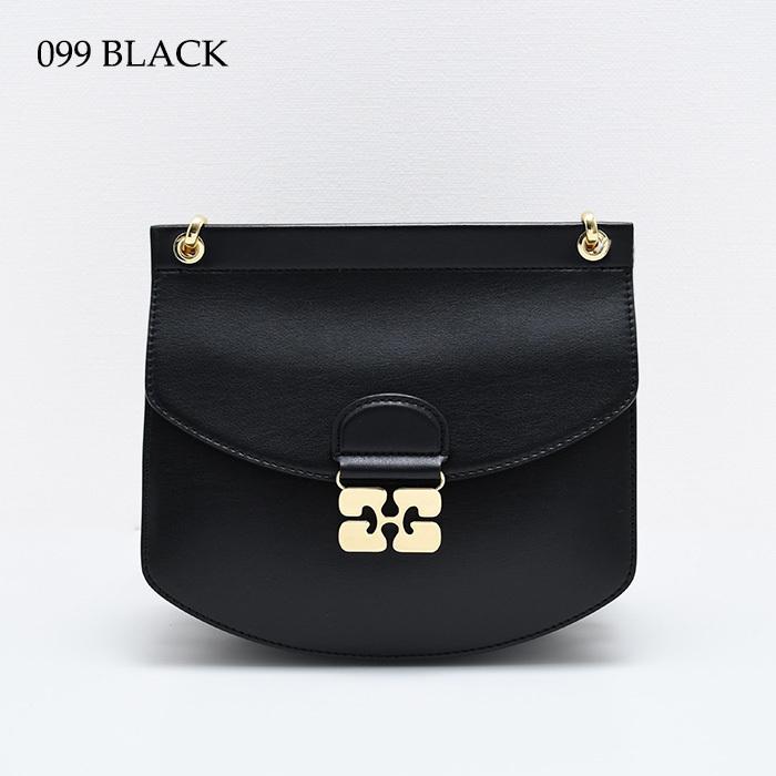 【10％OFF】GANNI ガニー バッグ ショルダーバッグ APO-G BAG SMALL A6449 A6460 レディース ブラック ベージュ レザー クラッチバッグの画像