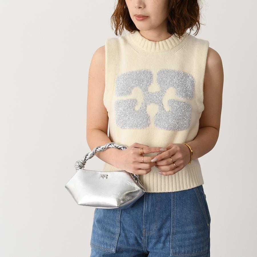 GANNI（ガニー） ハンドバッグ バッグ SILVER MINI BOU BAG A6595