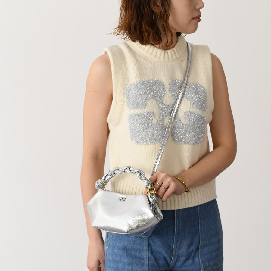 GARNI ガルニ スナットパック ボディーバッグ　シルバー925 【希少】 GANNI（ガニー） ハンドバッグ バッグ SILVER MINI BOU BAG A6595