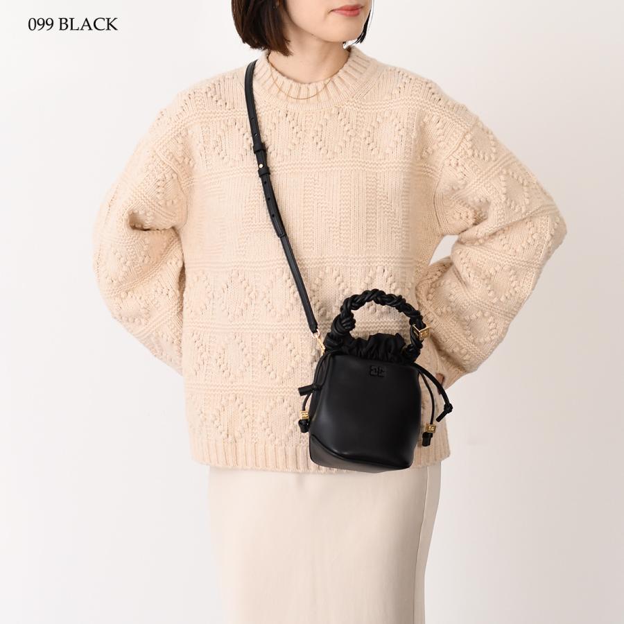 ✨新品タグ付き✨GANNI ガニー ビジュー 巾着バッグ 2way 完売品 GANNI 2way巾着バッグ ビジュー ブラック 黒 ガニー ショルダーバッグ