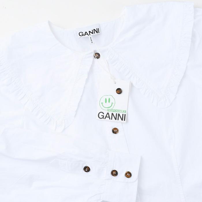 GANNI（ガニー） シャツ トップス フリルカラーシャツ F5500