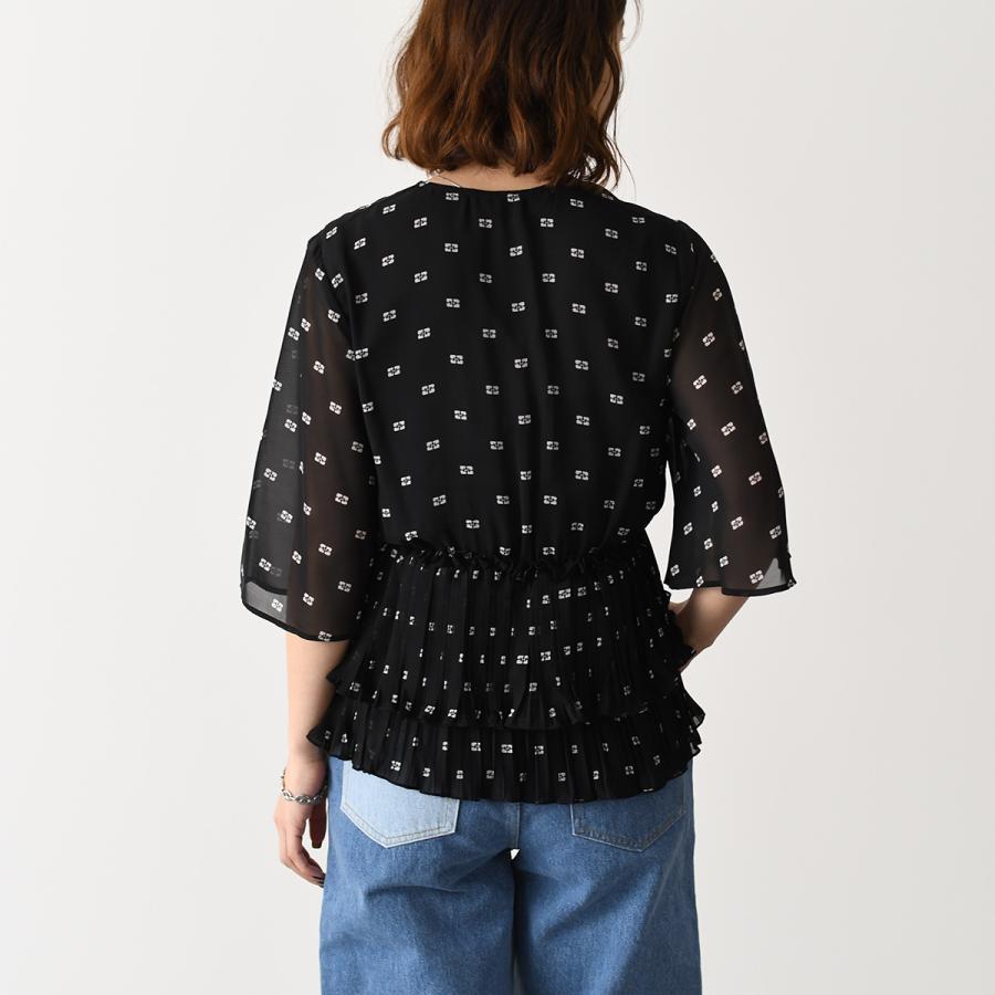GANNI（ガニー） トップス プリーツ ジョーゼット Vネック Pleated
