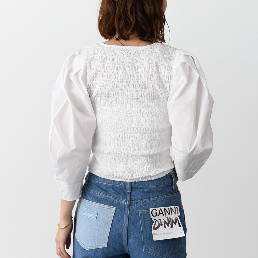 GANNI デニムフリルブラウス 長袖38サイズ GANNI デニムフリルブラウス 長袖38サイズ