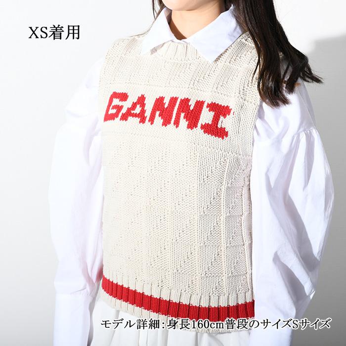 GANNI ガニー ニット ベスト COTTON ROPE VEST K1827 レディース 春