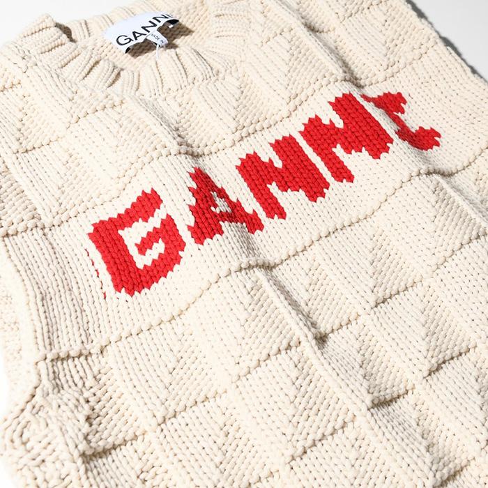 GANNI ガニー ニット ベスト COTTON ROPE VEST K1827 レディース 春