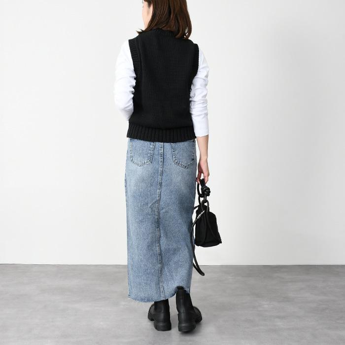 GANNI ニットベスト ガニー GANNI GANNI ニットベスト Cotton Rope Vest ロゴ クルー