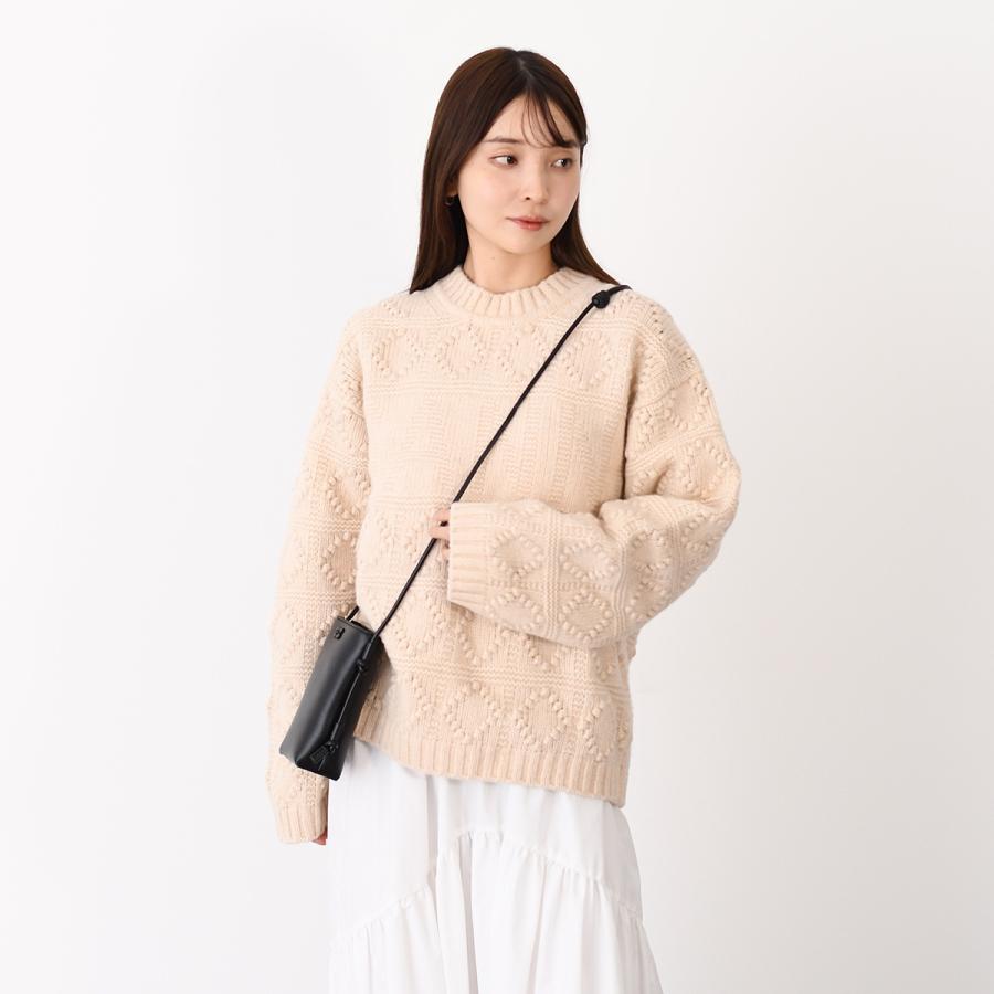 GANNI（ガニー） ニット トップス セーター WOOL COTTON BUBBLE O-NECK