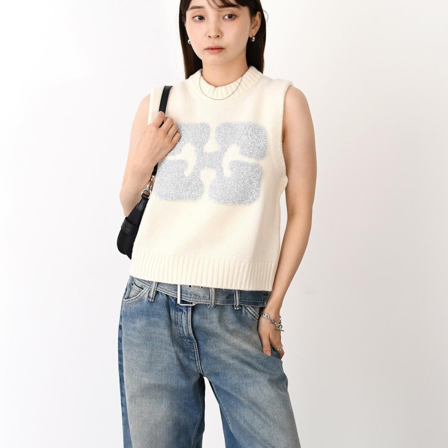 GANNI（ガニー） ニットベスト トップス ベスト レディース ホワイト