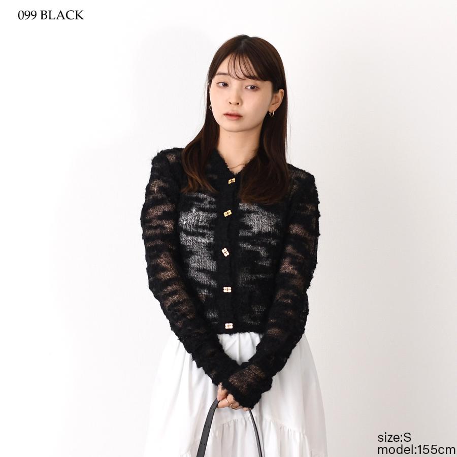 GANNI カーディガン ニット ブラック GANNI（ガニー） ニット トップス カーディガン ALPACA MOHAIR BOUCLE