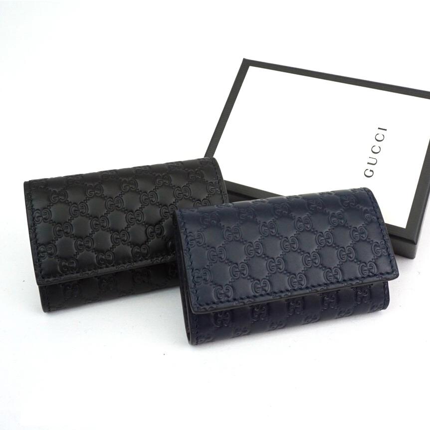 Gucci グッチ ロゴ レザー キーケース Black 黒 ブラック Navy 紺 ネイビー シマレザー マイクロgg プレゼント ギフト オススメ Gucci Key セレクトショップ Felice Yahoo 店 通販 Yahoo ショッピング