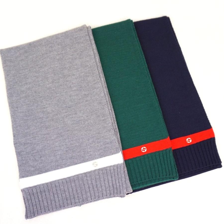 グッチ Gucci マフラー ユニセックス グレー ネイビー グリーン Grey Navy Green ウール Gg 金具ロゴ ギフト Gucci Kgm セレクトショップ Felice Yahoo 店 通販 Yahoo ショッピング