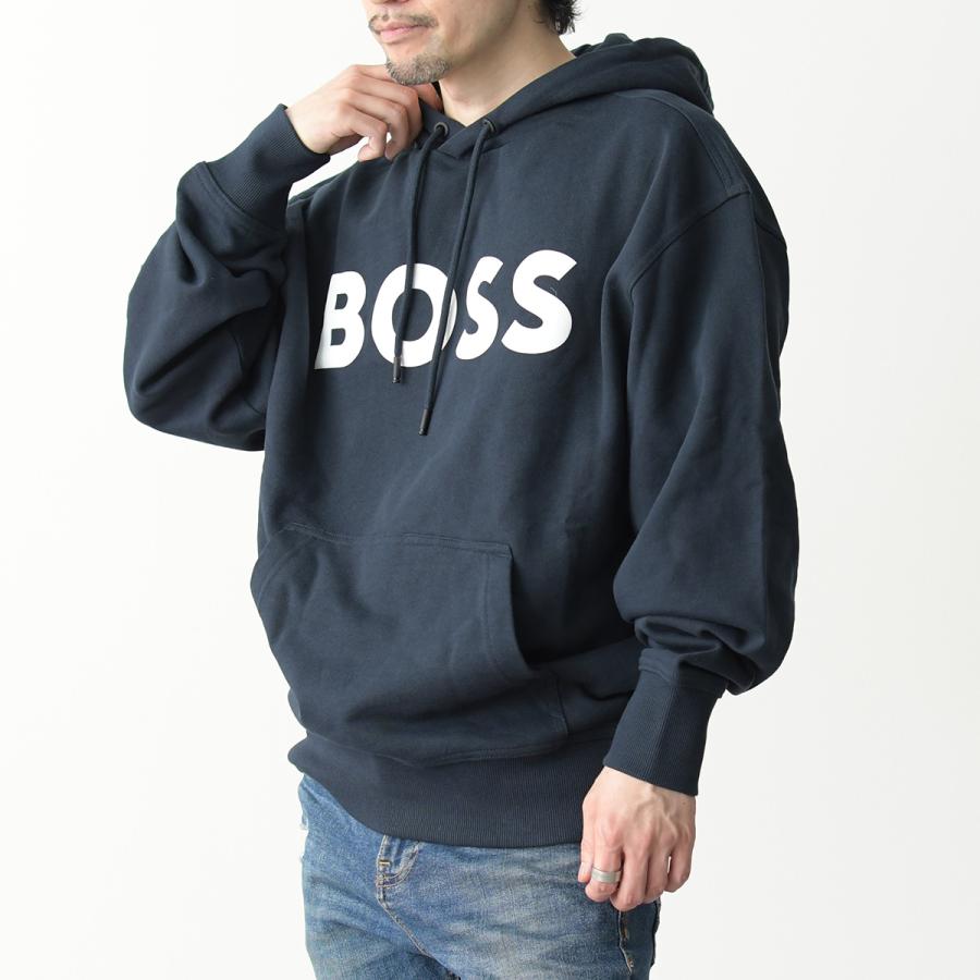 BOSS ブラック フード付きパーカー BOSS - 【BOSS】ユニセックス NEWロゴフーディ (ブラック) パーカー