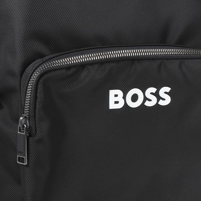 BOSS ブラック リュック・バックパック　稀少、美品。 レタリングBOSSロゴ ストラクチャードナイロン バックパック