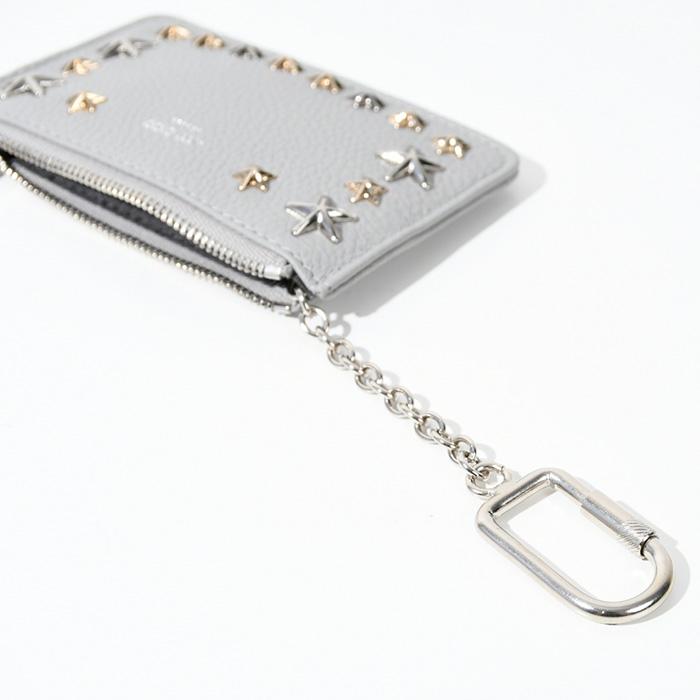 JIMMY CHOO ジミーチュウ キーケース コインケース NANCY ZIP キーホルダー ナンシー スター スタッズ グレー ブラック  ユニセックス メンズ