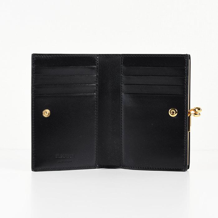 JIL SANDER 黒 レザー 二つ折り財布　がま口 JIL SANDER JILSANDER ジルサンダー 財布 二つ折り財布 GOJI パース