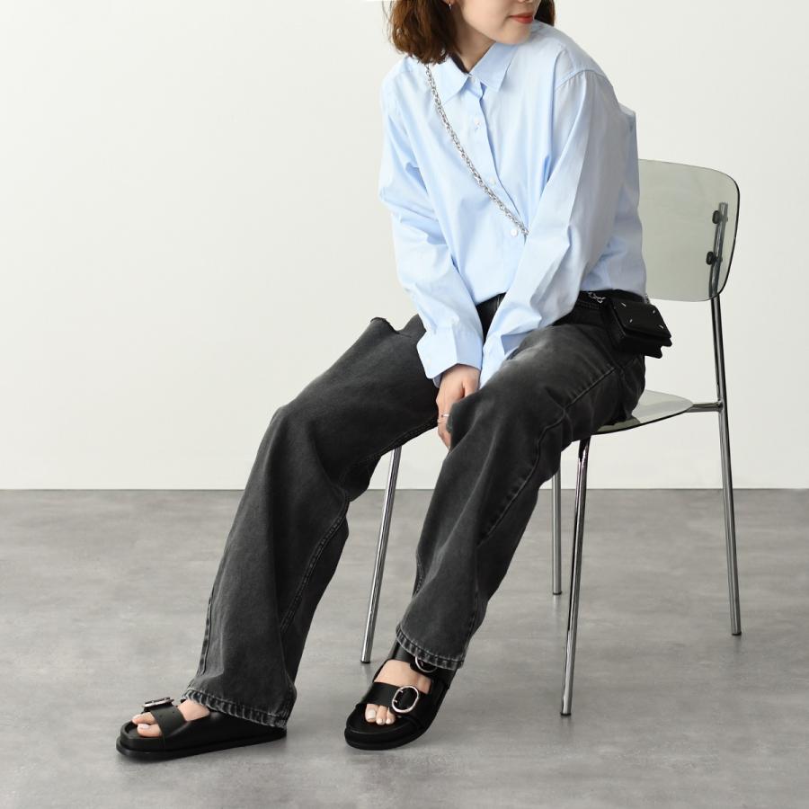 直営店☆JIL SANDER☆ ダブルバックル レザー フラットサンダル JIL SANDER JILSANDER ジルサンダー サンダル フラットサンダル