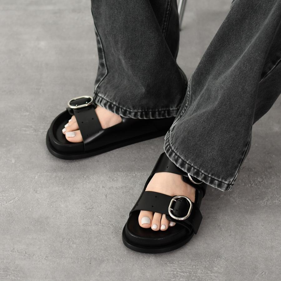 美品　確実正規品 Jil Sander ジルサンダー レザーサンダル JIL SANDER ジルサンダー レザー ブロックヒール サンダル (Jil