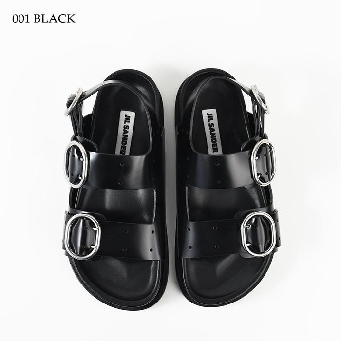 直営店買付★JIL SANDER フラットサンダル レザーバックル 直営店買付 JIL SANDER ジルサンダー レザー バックル サンダル